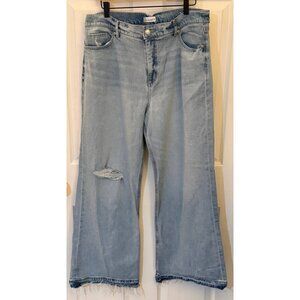 LOFT Distressed Wide Leg Jeans Size 14